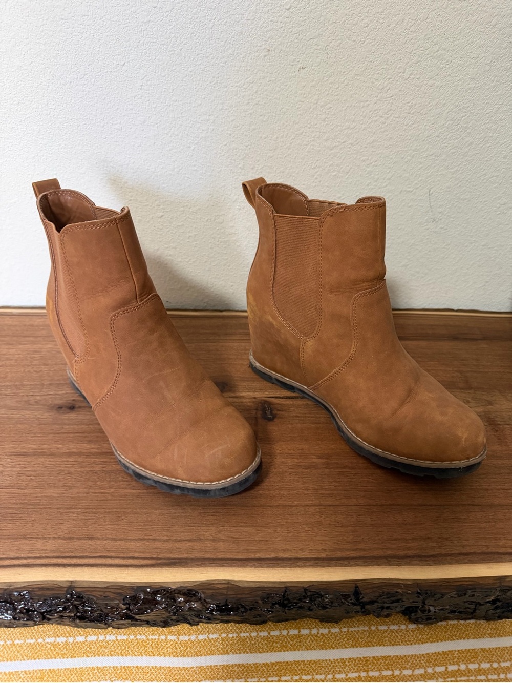 Universal Thread Tan Wedge Ankle Boots - Women